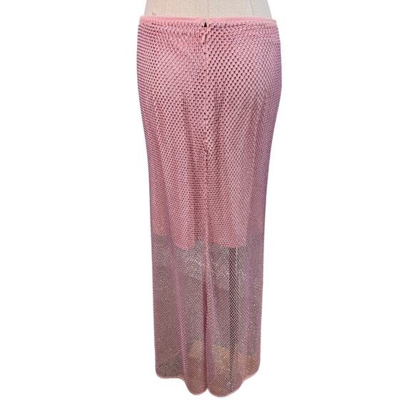 Alice + Olivia Maeve Crystal-Embellished Midi Skirt pink size 12 - Picture 7 of 10